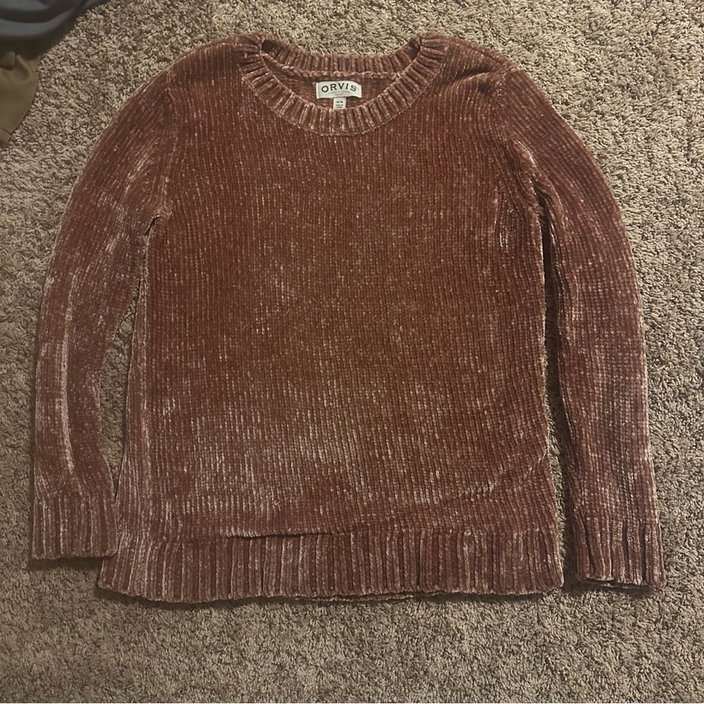 Orvis Women's Blush Pink Rose Gold Sweater Size‎ Medium